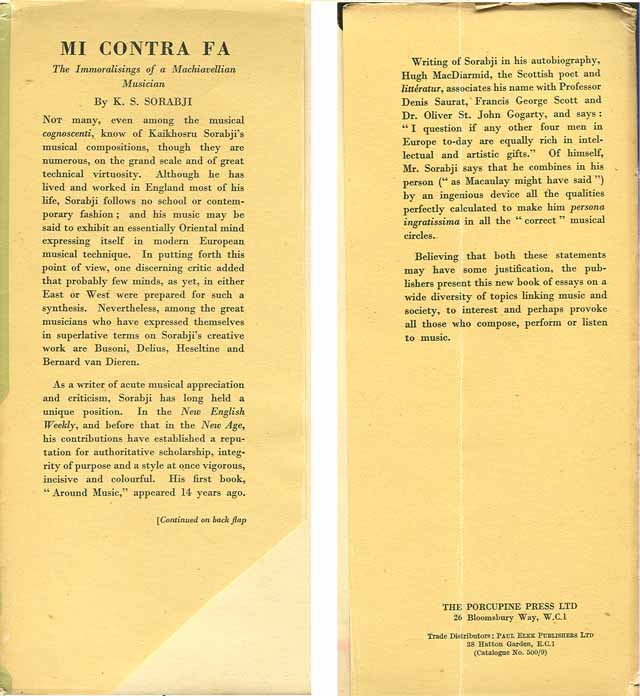 Front and back flaps of the jacket of Mi contra fa