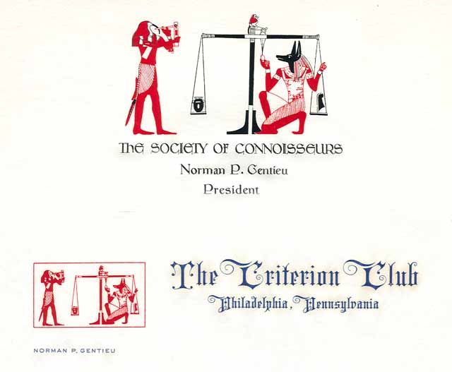 Letterheads for the Society of Connoisseurs and the Criterion Club
