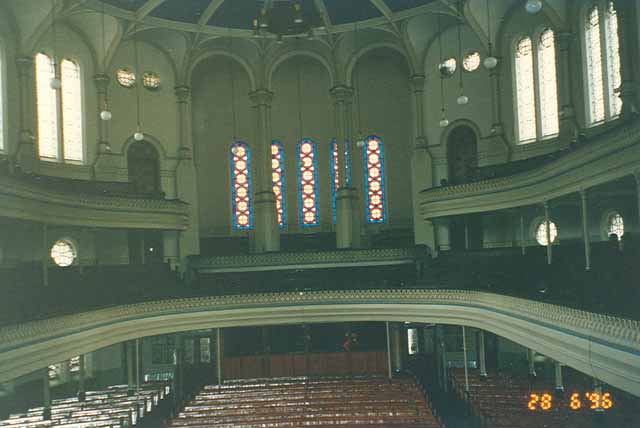 Inside view of the Westminster Congregational Church, London