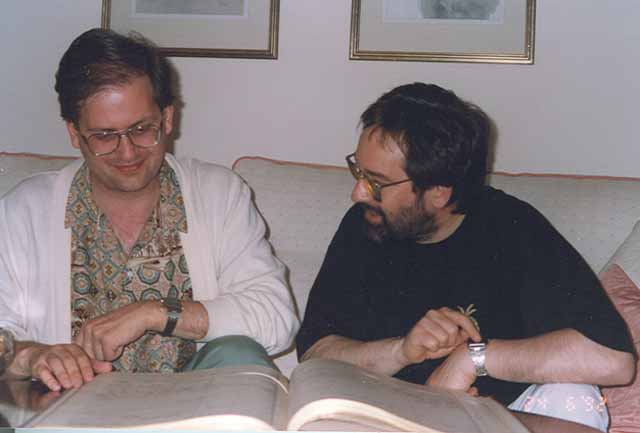Marc-André Roberge and Alistair Hinton examining a manuscript by Sorabji
